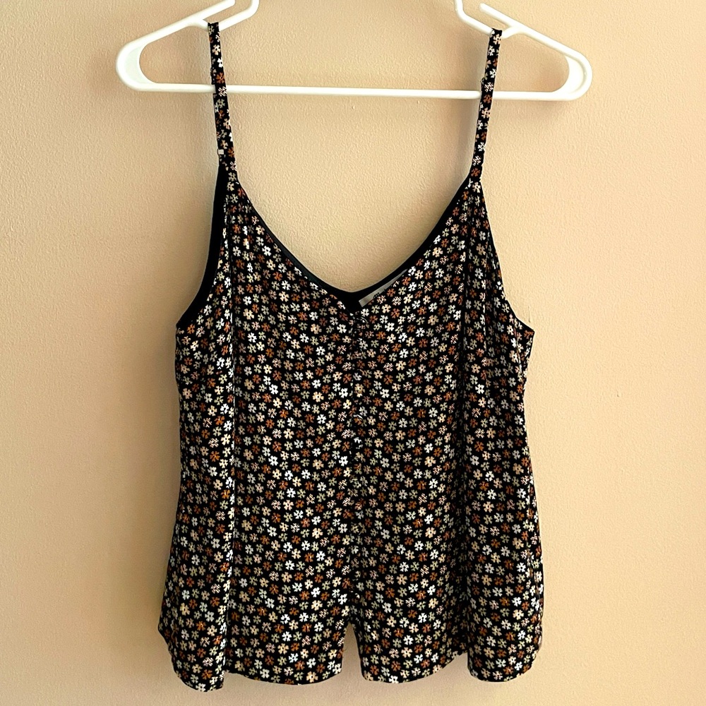 Madewell Floral Tank Top with Button Front